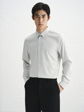 Men's Gray Embroidered Long-Sleeve Shirt
